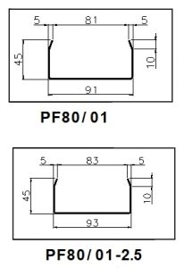 PF80 trim dimensions