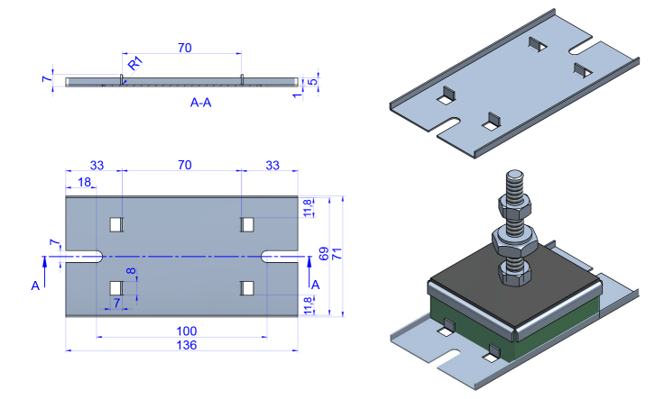 mm floor securing drawing