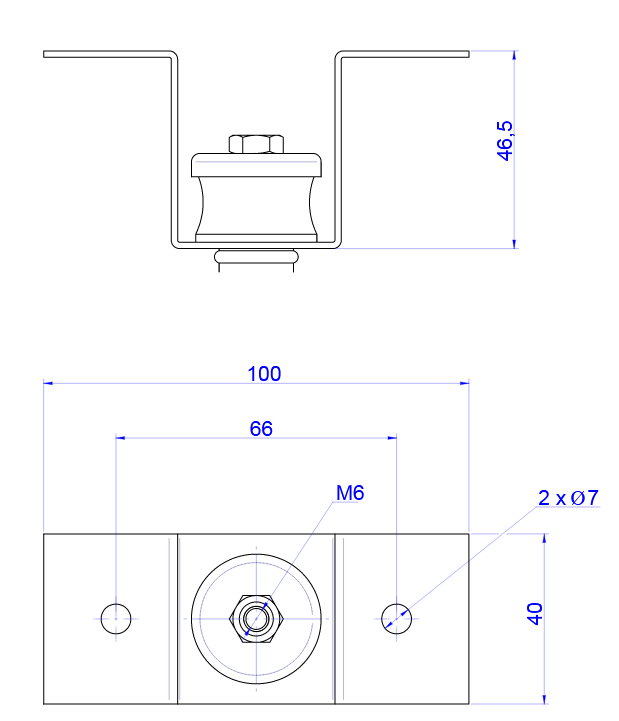 Acoustik1 A45 plus rubber technical drawing