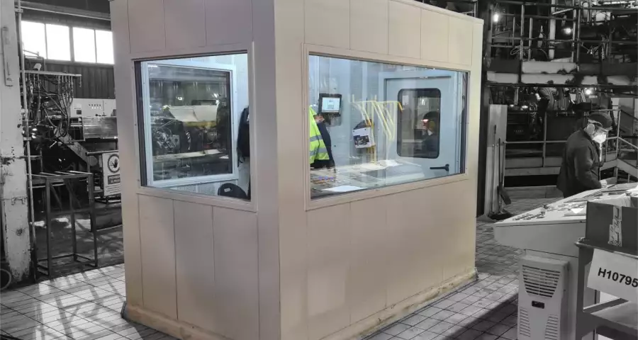 AC80 noise enclosure booth in factory with windows