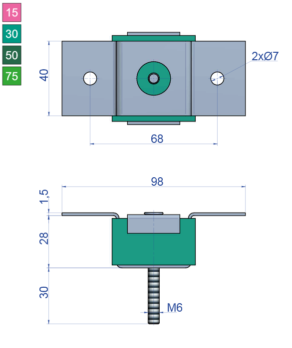 akustik1 Low Sylomer technical drawing