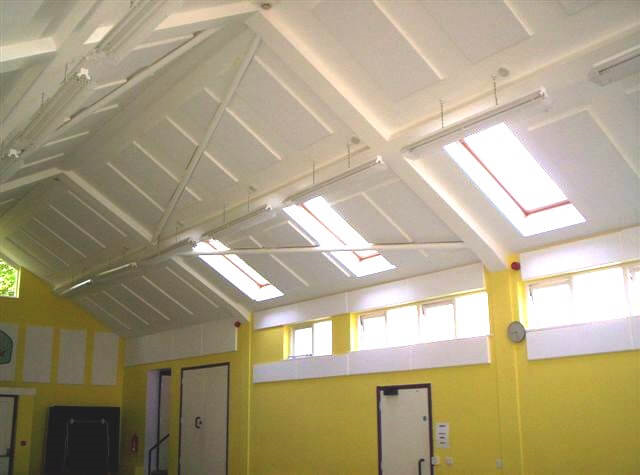 acoustic ceiling tiles in village hall