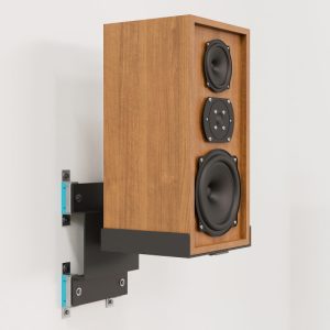 speaker wall mounted on anti vibration brackets
