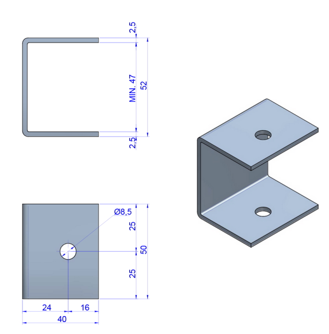c-bracket for MF7 technical drawing
