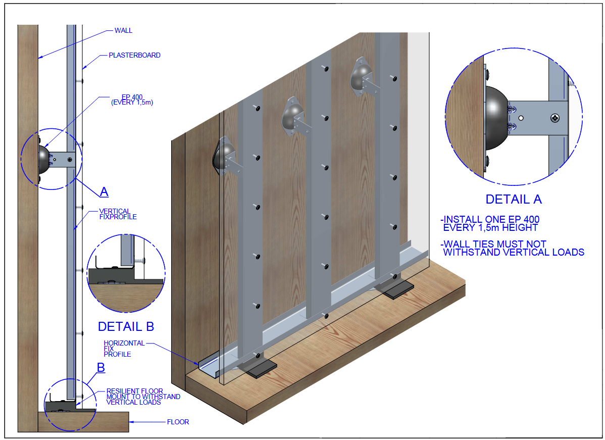 EP 400 rubber installation drawing