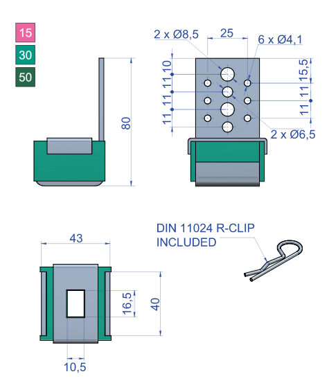 acoustic nonius hanger technical drawing