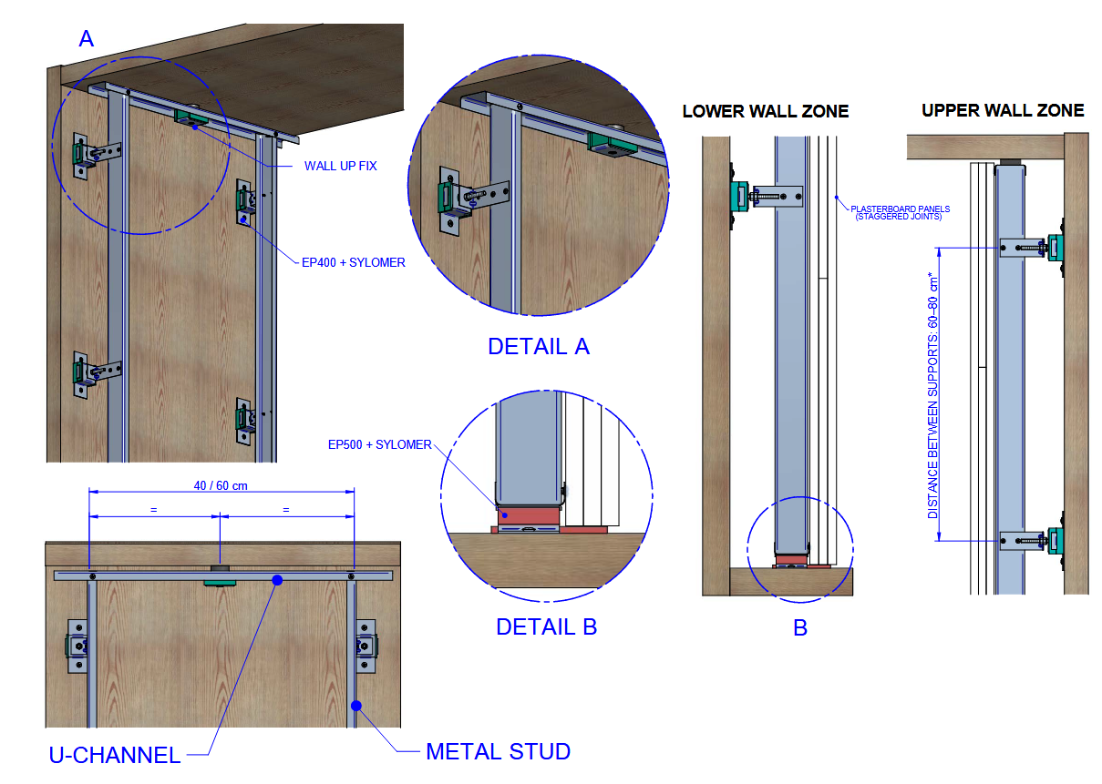head plate isolator installation isometric