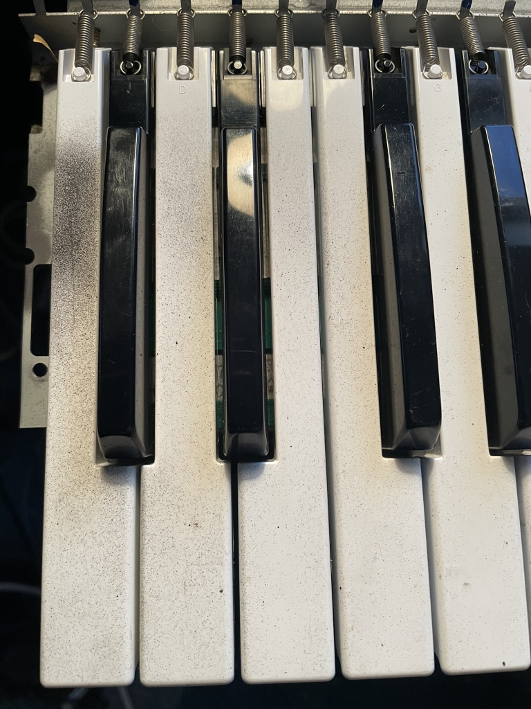 D20 black spray paint over the keys