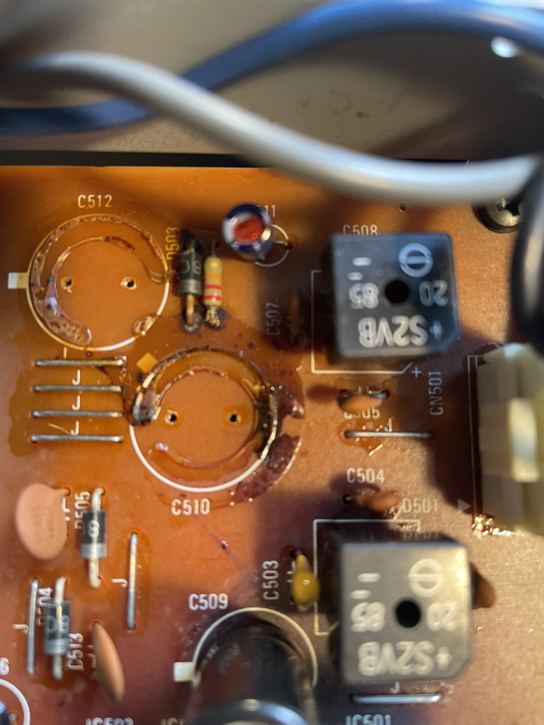 yamaha spx50D corrosive capacitor glue