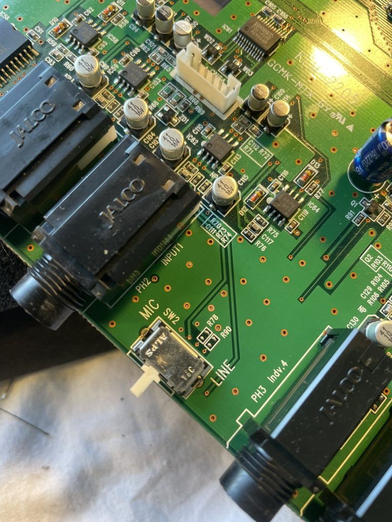 korg triton mic line switch replaced